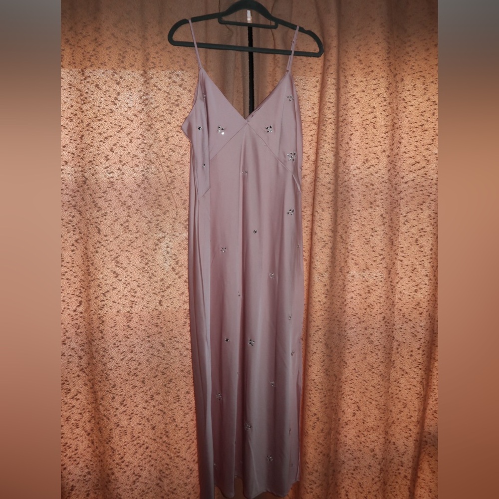 A New Day Pale Pink Rhinestone Maxi Dress